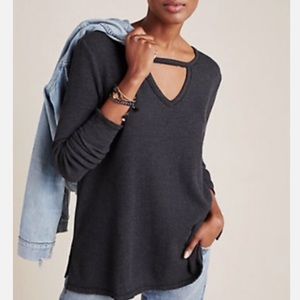 Anthropologie Thermal Waffle Knit Long sleeve Top